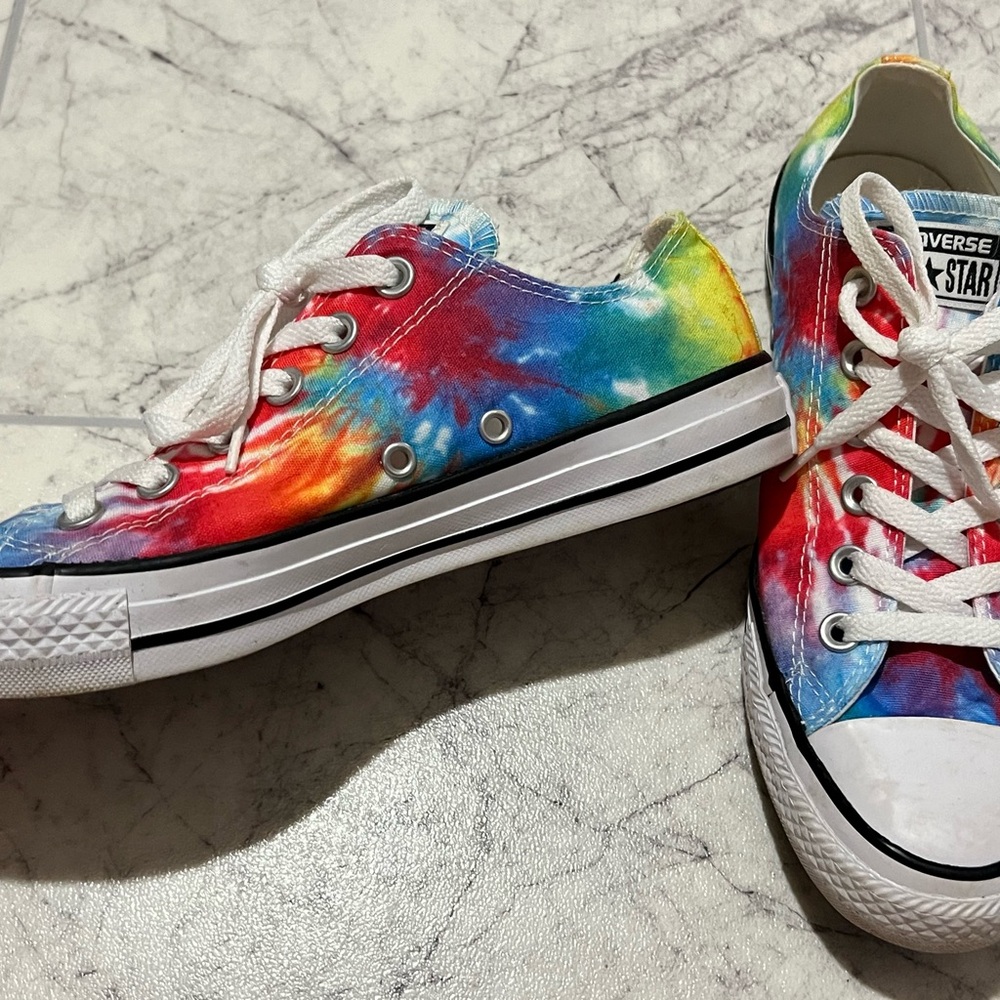 Converse Women's Tie-Dye Sneakers - Red, Blue, Yellow - Picture 2 of 6